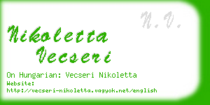 nikoletta vecseri business card